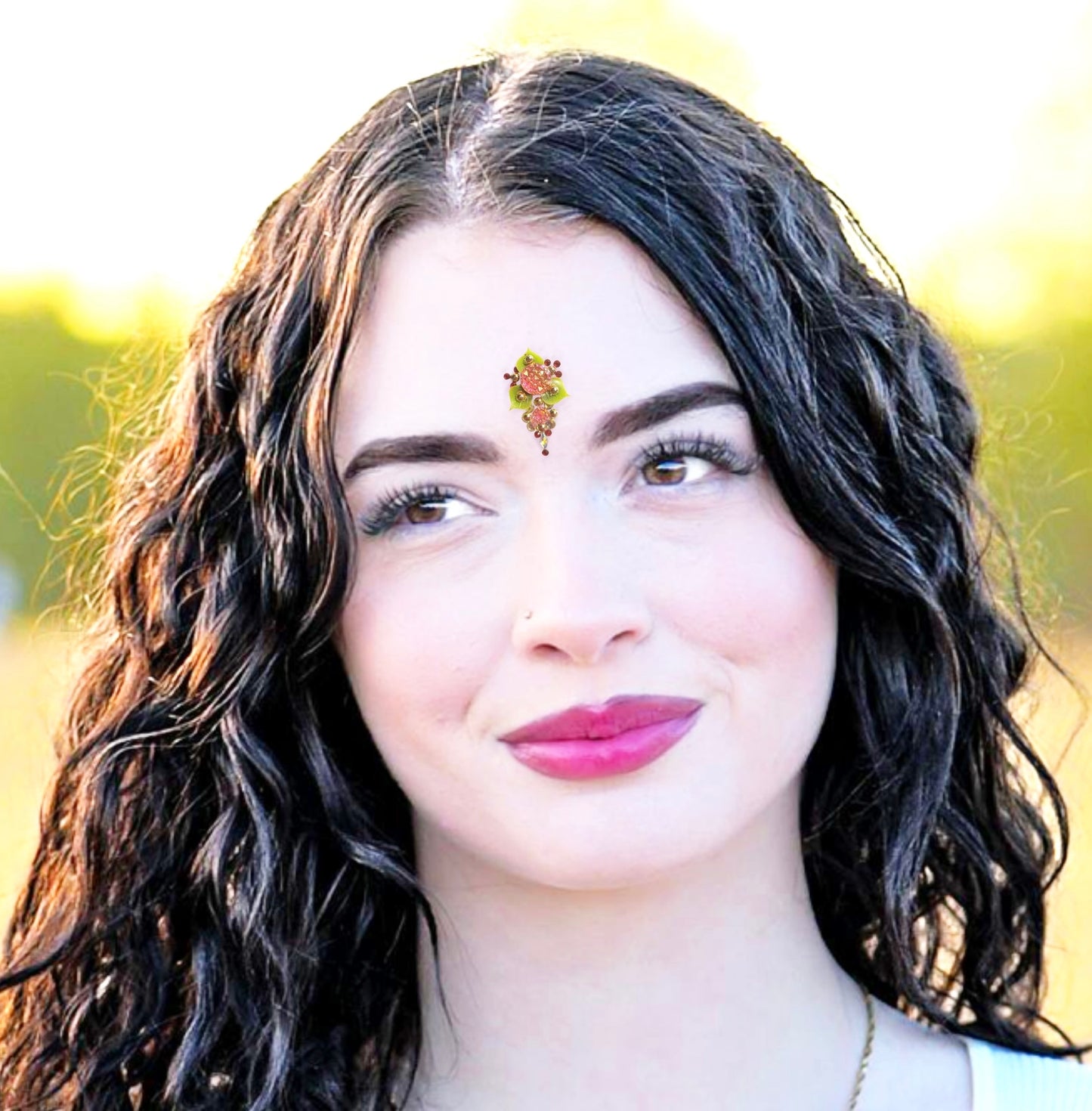 💧Bindi rose rouge - Collection Gaïa 🍃